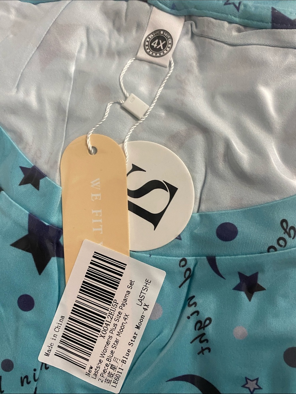 Blue Star Moon Plus-Size Pajama Set - 4X